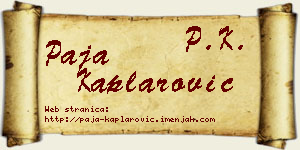 Paja Kaplarović vizit kartica